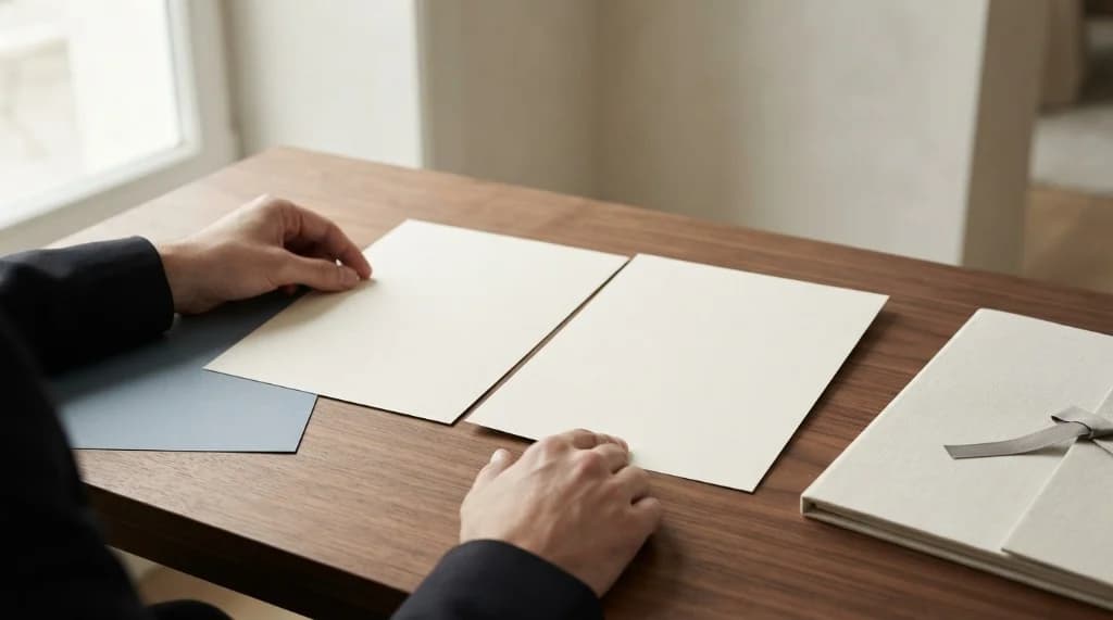 Mani che confrontano due documenti su una scrivania