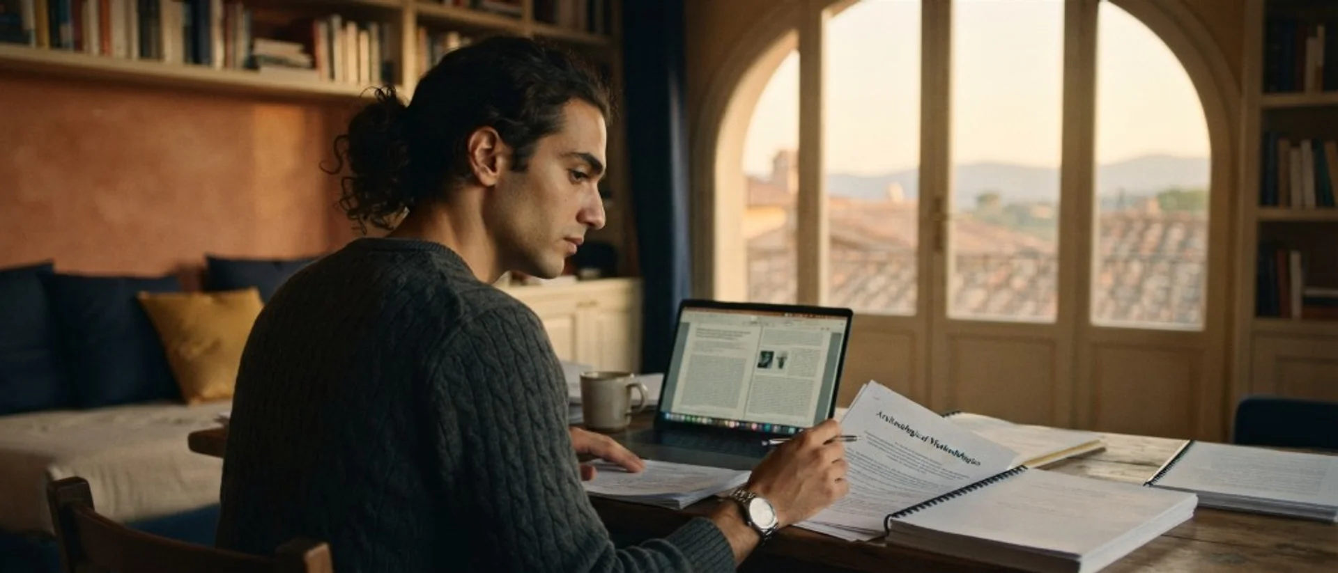 Persona che esamina titoli e certificati accademici prima di un adempimento in Italia