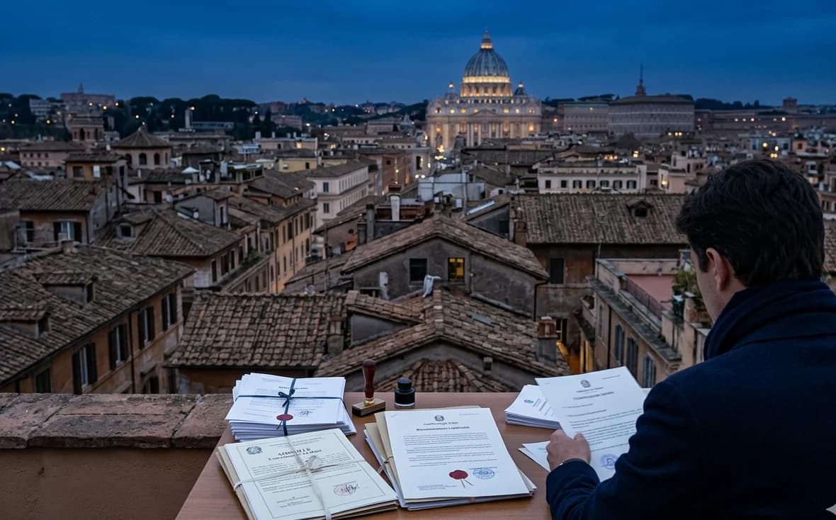 Paisaje italiano que evoca el origen de los documentos