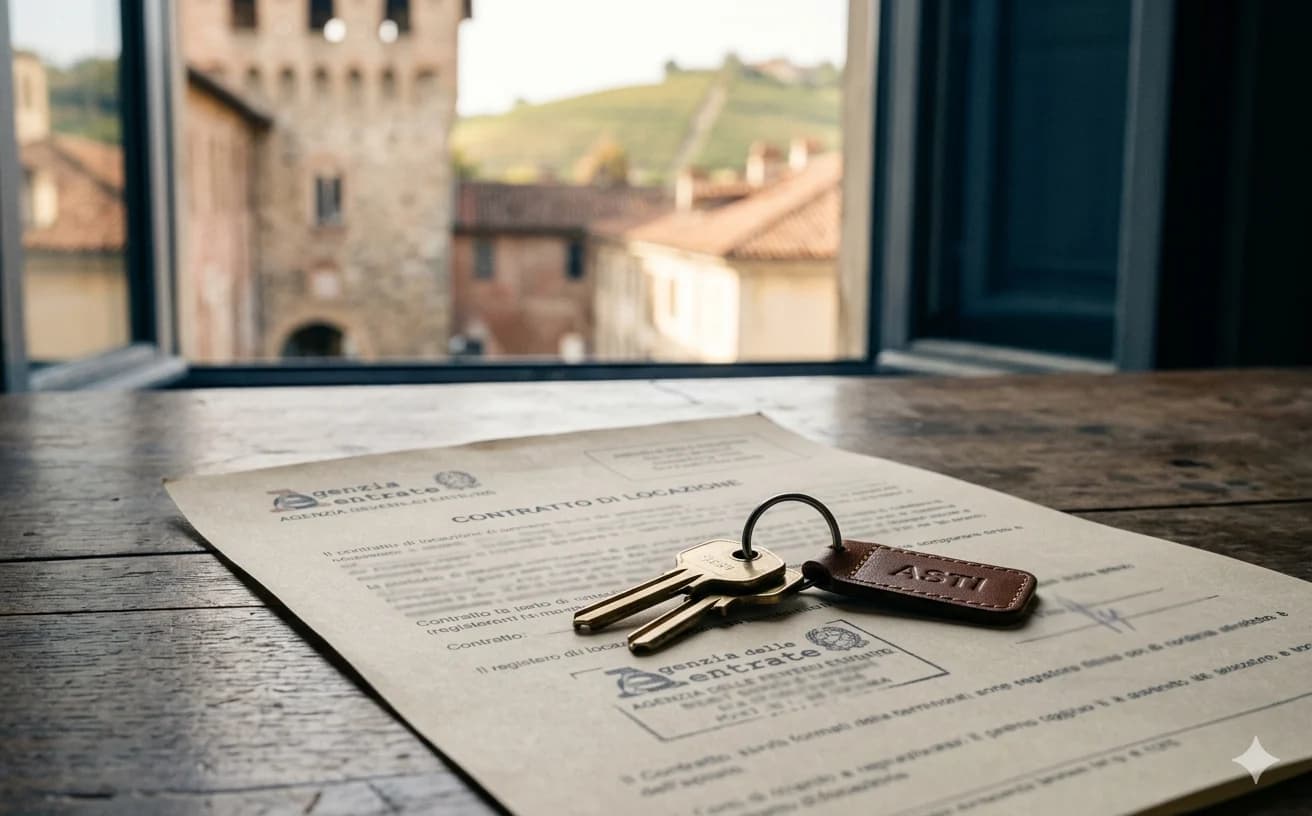 Llaves y contrato de alquiler registrado en Italia